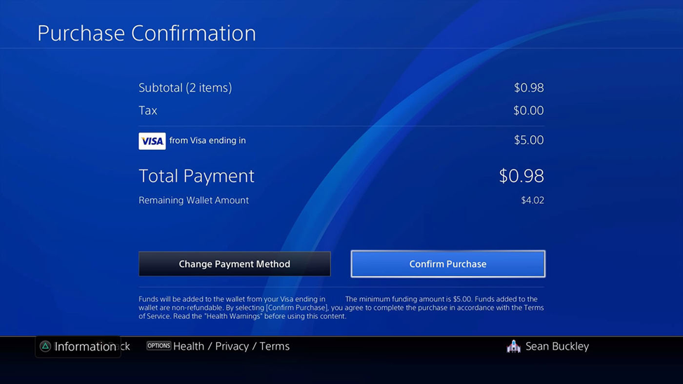 Add Funds for Playstation Plus